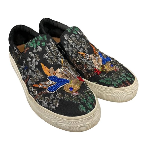 Steven Madden Exquisite Bluebird Of Joy Happiness Prosperity Black Flats 10M - Picture 3 of 11